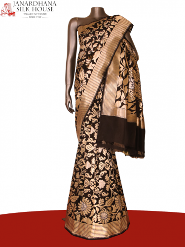 Exclusive Designer Black Banarasi Silk Saree